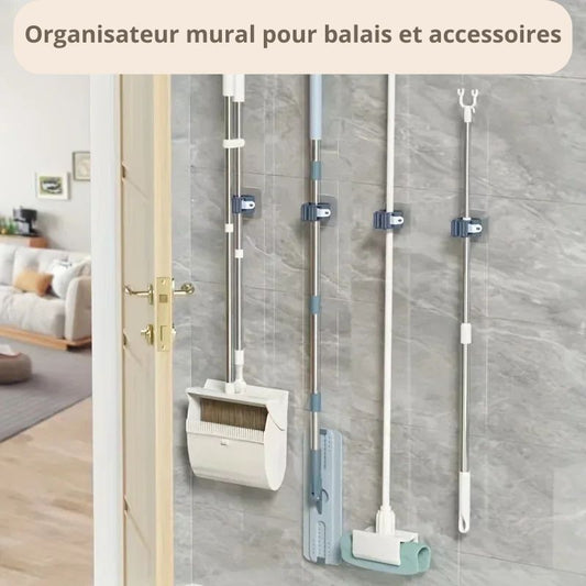 Organisateur mural pour balais et accessoires