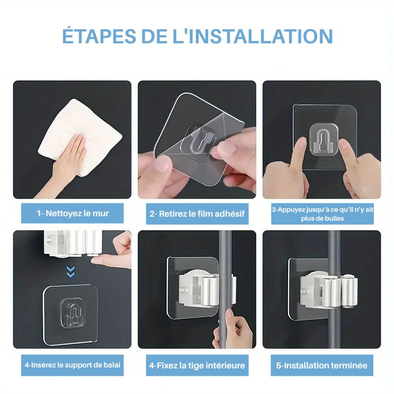 Organisateur mural pour balais et accessoires