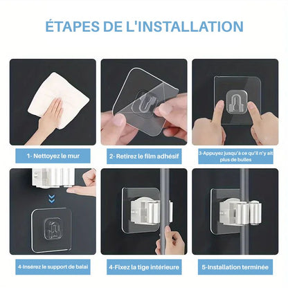 Organisateur mural pour balais et accessoires