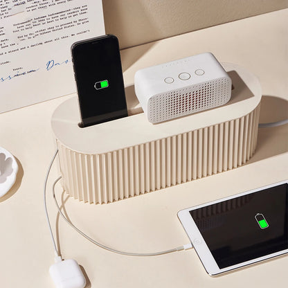 Boîte de rangement de câbles avec couvercle